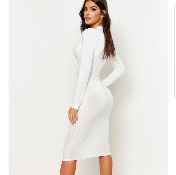 Boohoo Slinky Plunge Midi Dress - Picture 2 of 2